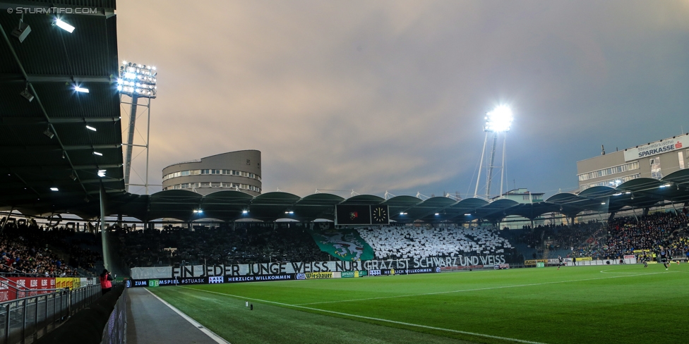 Sturm Graz - LASK
Oesterreichische Fussball Bundesliga, 16. Runde, SK Sturm Graz - LASK, Stadion Liebenau Graz, 25.11.2017. 

Foto zeigt Fans von Sturm mit einer Choreografie
