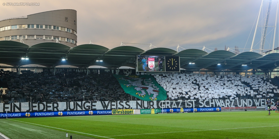 Sturm Graz - LASK
Oesterreichische Fussball Bundesliga, 16. Runde, SK Sturm Graz - LASK, Stadion Liebenau Graz, 25.11.2017. 

Foto zeigt Fans von Sturm mit einer Choreografie
