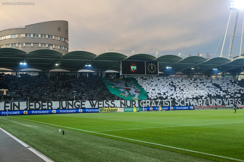 Sturm Graz - LASK
Oesterreichische Fussball Bundesliga, 16. Runde, SK Sturm Graz - LASK, Stadion Liebenau Graz, 25.11.2017. 

Foto zeigt Fans von Sturm mit einer Choreografie
