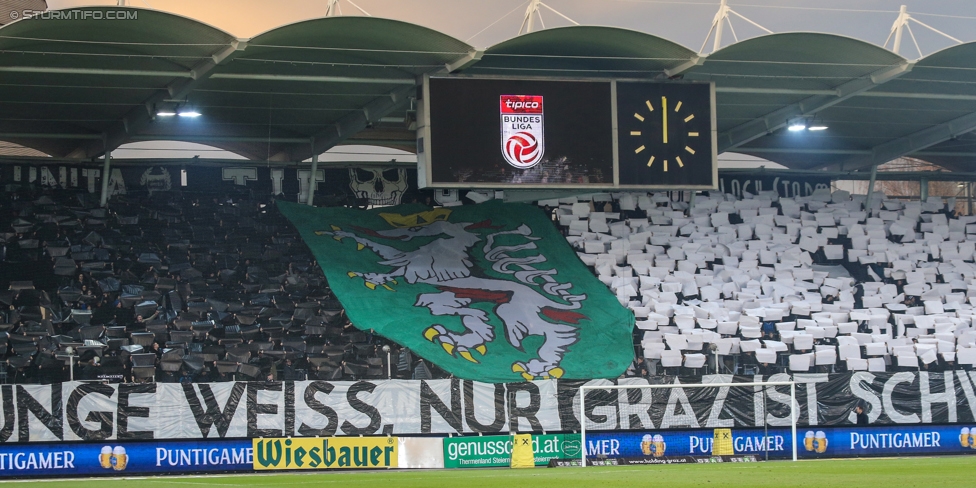 Sturm Graz - LASK
Oesterreichische Fussball Bundesliga, 16. Runde, SK Sturm Graz - LASK, Stadion Liebenau Graz, 25.11.2017. 

Foto zeigt Fans von Sturm mit einer Choreografie

