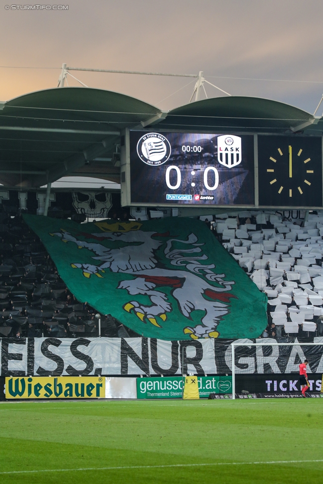 Sturm Graz - LASK
Oesterreichische Fussball Bundesliga, 16. Runde, SK Sturm Graz - LASK, Stadion Liebenau Graz, 25.11.2017. 

Foto zeigt Fans von Sturm mit einer Choreografie
