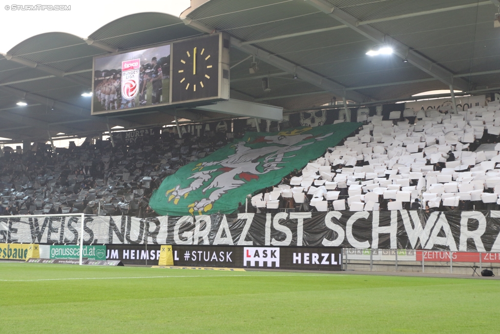 Sturm Graz - LASK
Oesterreichische Fussball Bundesliga, 16. Runde, SK Sturm Graz - LASK, Stadion Liebenau Graz, 25.11.2017. 

Foto zeigt Fans von Sturm mit einer Choreografie
