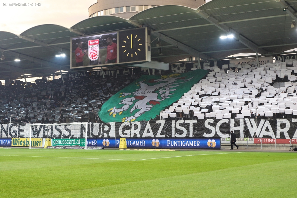 Sturm Graz - LASK
Oesterreichische Fussball Bundesliga, 16. Runde, SK Sturm Graz - LASK, Stadion Liebenau Graz, 25.11.2017. 

Foto zeigt Fans von Sturm mit einer Choreografie
