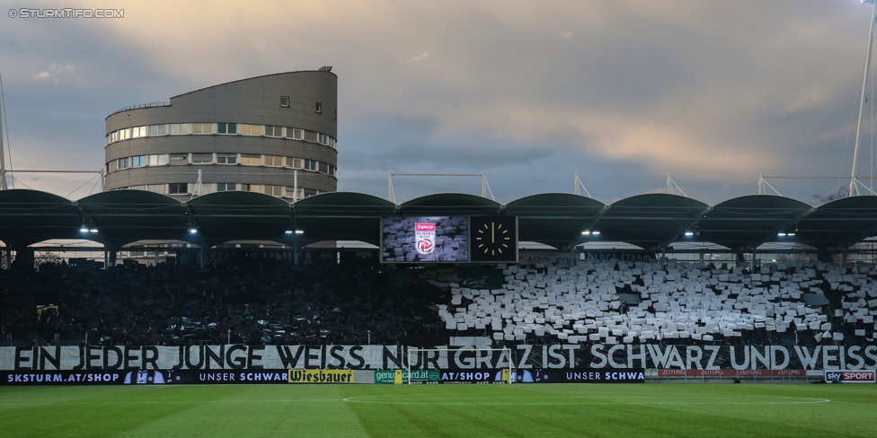 Sturm Graz - LASK
Oesterreichische Fussball Bundesliga, 16. Runde, SK Sturm Graz - LASK, Stadion Liebenau Graz, 25.11.2017. 

Foto zeigt Fans von Sturm mit einer Choreografie
