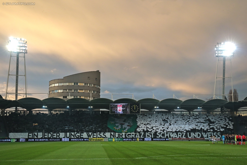 Sturm Graz - LASK
Oesterreichische Fussball Bundesliga, 16. Runde, SK Sturm Graz - LASK, Stadion Liebenau Graz, 25.11.2017. 

Foto zeigt Fans von Sturm mit einer Choreografie
