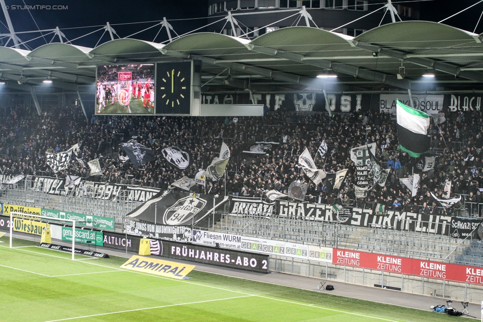 Sturm Graz - Admira Wacker
Oesterreichische Fussball Bundesliga, 17. Runde, SK Sturm Graz - FC Admira Wacker Moedling, Stadion Liebenau Graz, 28.11.2017. 

Foto zeigt Fans von Sturm
