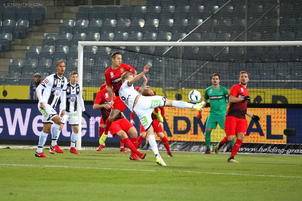 Sturm Graz - Admira Wacker
Oesterreichische Fussball Bundesliga, 17. Runde, SK Sturm Graz - FC Admira Wacker Moedling, Stadion Liebenau Graz, 28.11.2017. 

Foto zeigt Christian Schoissengeyr (Sturm), James Jeggo (Sturm) und Andreas Leitner (Admira)
