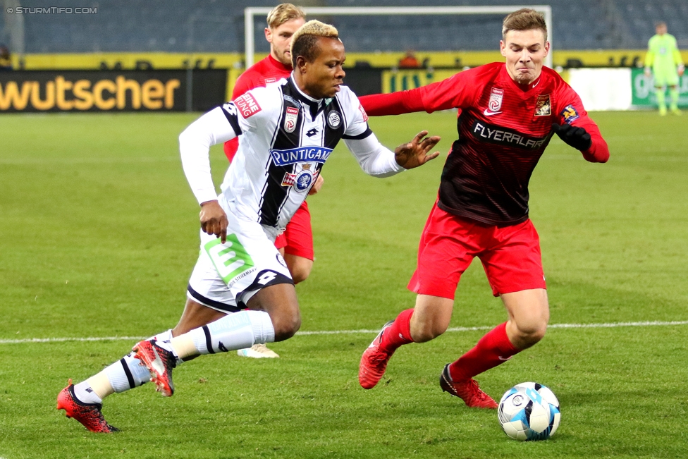 Sturm Graz - Admira Wacker
Oesterreichische Fussball Bundesliga, 17. Runde, SK Sturm Graz - FC Admira Wacker Moedling, Stadion Liebenau Graz, 28.11.2017. 

Foto zeigt Emeka Friday Eze (Sturm)
