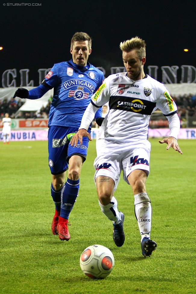 Altach - Sturm Graz
Oesterreichische Fussball Bundesliga, 18. Runde, SCR Altach - SK Sturm Graz, Stadion Schnabelholz Altach, 02.12.2017. 

Foto zeigt Deni Alar (Sturm)
