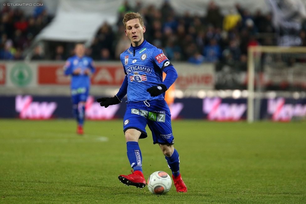 Altach - Sturm Graz
Oesterreichische Fussball Bundesliga, 18. Runde, SCR Altach - SK Sturm Graz, Stadion Schnabelholz Altach, 02.12.2017. 

Foto zeigt Marc Andre Schmerboeck (Sturm)
