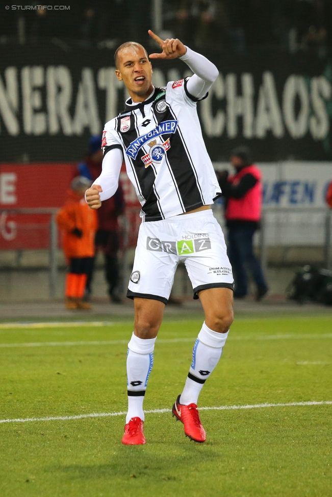 Sturm Graz - St. Poelten
Oesterreichische Fussball Bundesliga, 19. Runde, SK Sturm Graz - SKN St. Poelten, Stadion Liebenau Graz, 09.12.2017. 

Foto zeigt Christian Schoissengeyr (Sturm)
Schlüsselwörter: torjubel