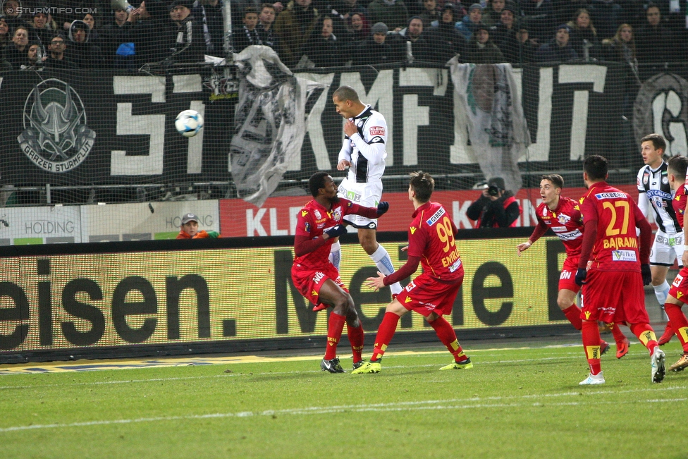 Sturm Graz - St. Poelten
Oesterreichische Fussball Bundesliga, 19. Runde, SK Sturm Graz - SKN St. Poelten, Stadion Liebenau Graz, 09.12.2017. 

Foto zeigt Christian Schoissengeyr (Sturm)
Schlüsselwörter: tor