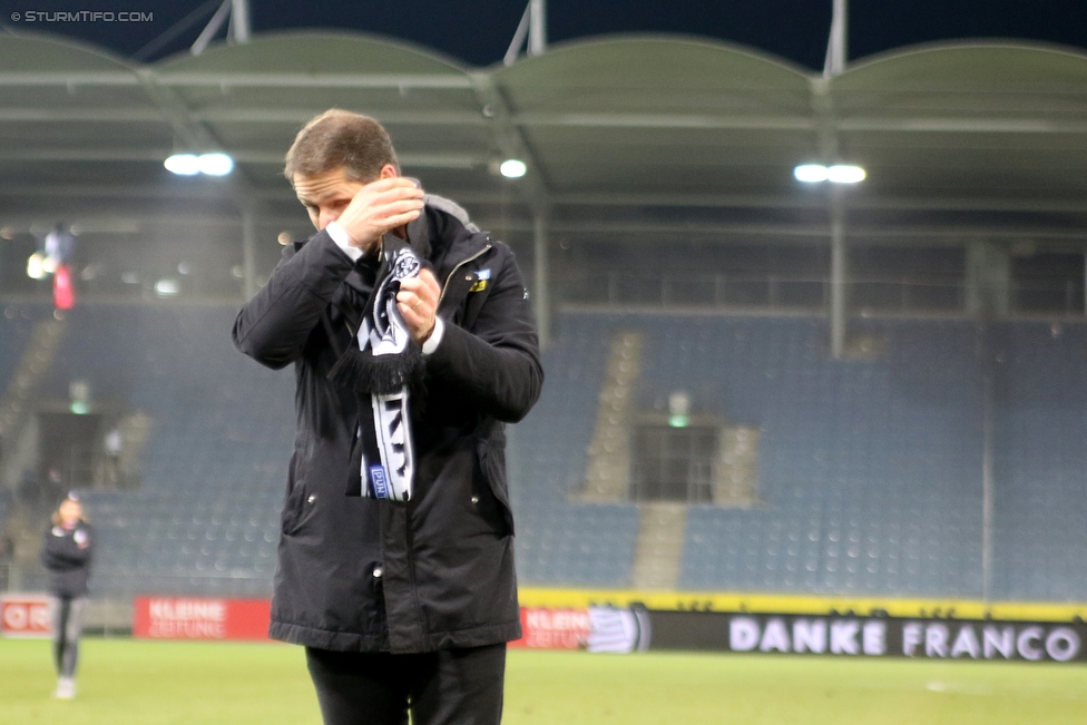 Sturm Graz - St. Poelten
Oesterreichische Fussball Bundesliga, 19. Runde, SK Sturm Graz - SKN St. Poelten, Stadion Liebenau Graz, 09.12.2017. 

Foto zeigt Franco Foda (Cheftrainer Sturm)
