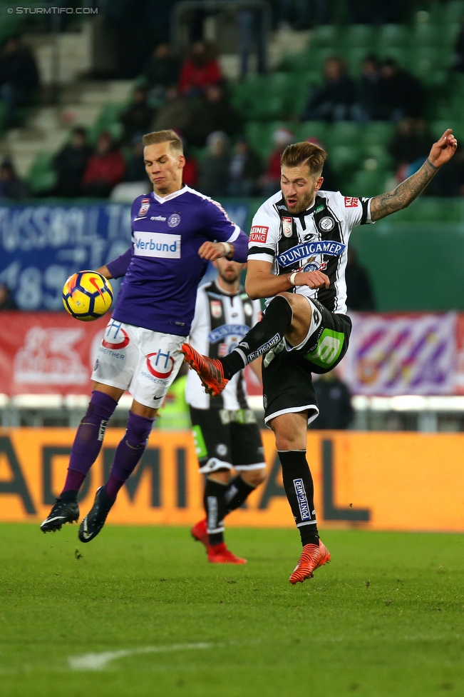 Austria Wien - Sturm Graz
Oesterreichische Fussball Bundesliga, 20. Runde, FK Austria Wien - SK Sturm Graz, Ernst Happel Stadion Wien, 17.12.2017. 

Foto zeigt Peter Zulj (Sturm)
