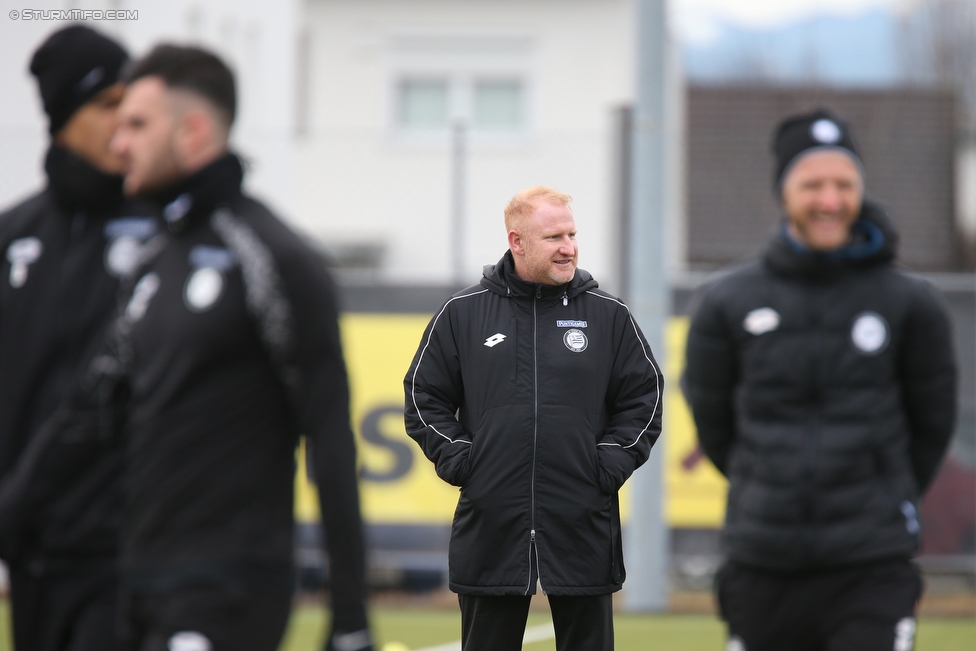 Trainingsauftakt Sturm Graz
Oesterreichische Fussball Bundesliga, Trainingsauftak SK Sturm Graz, Trainingszentrum Messendorf, 04.01.2018. 

Foto zeigt Heiko Vogel (Cheftrainer Sturm)
