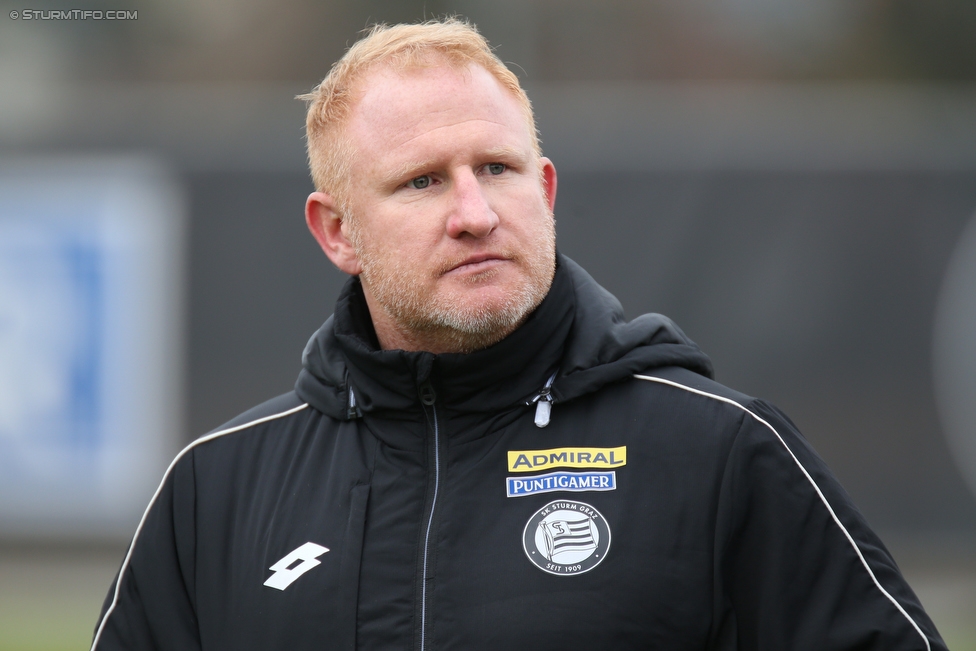 Trainingsauftakt Sturm Graz
Oesterreichische Fussball Bundesliga, Trainingsauftak SK Sturm Graz, Trainingszentrum Messendorf, 04.01.2018. 

Foto zeigt Heiko Vogel (Cheftrainer Sturm)
