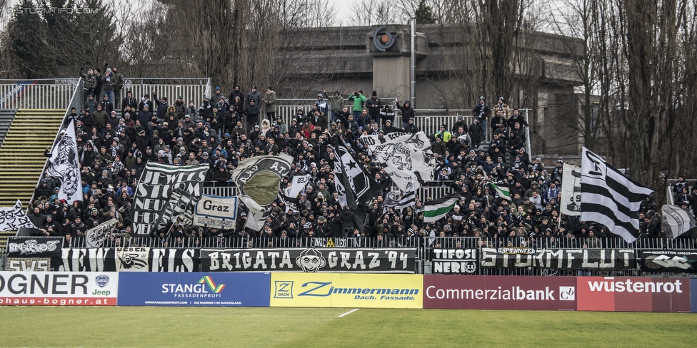 Mattersburg - Sturm Graz
Oesterreichische Fussball Bundesliga, 21. Runde, SV Mattersburg - SK Sturm Graz, Pappelstadion Mattersburg, 03.02.2018. 

Foto zeigt Fans von Sturm
