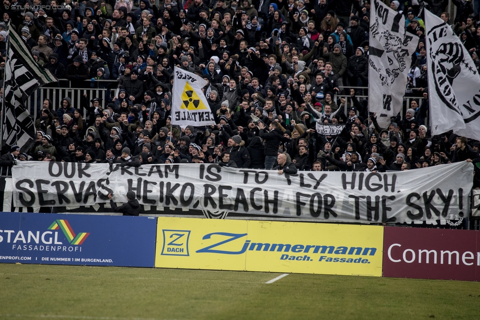 Mattersburg - Sturm Graz
Oesterreichische Fussball Bundesliga, 21. Runde, SV Mattersburg - SK Sturm Graz, Pappelstadion Mattersburg, 03.02.2018. 

Foto zeigt Fans von Sturm
