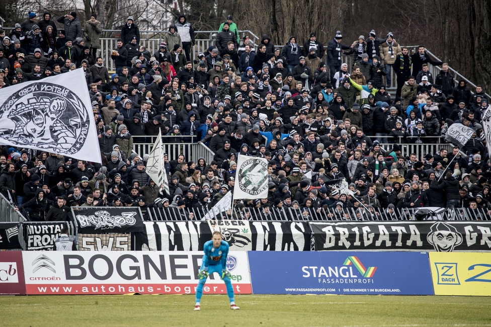 Mattersburg - Sturm Graz
Oesterreichische Fussball Bundesliga, 21. Runde, SV Mattersburg - SK Sturm Graz, Pappelstadion Mattersburg, 03.02.2018. 

Foto zeigt Fans von Sturm
