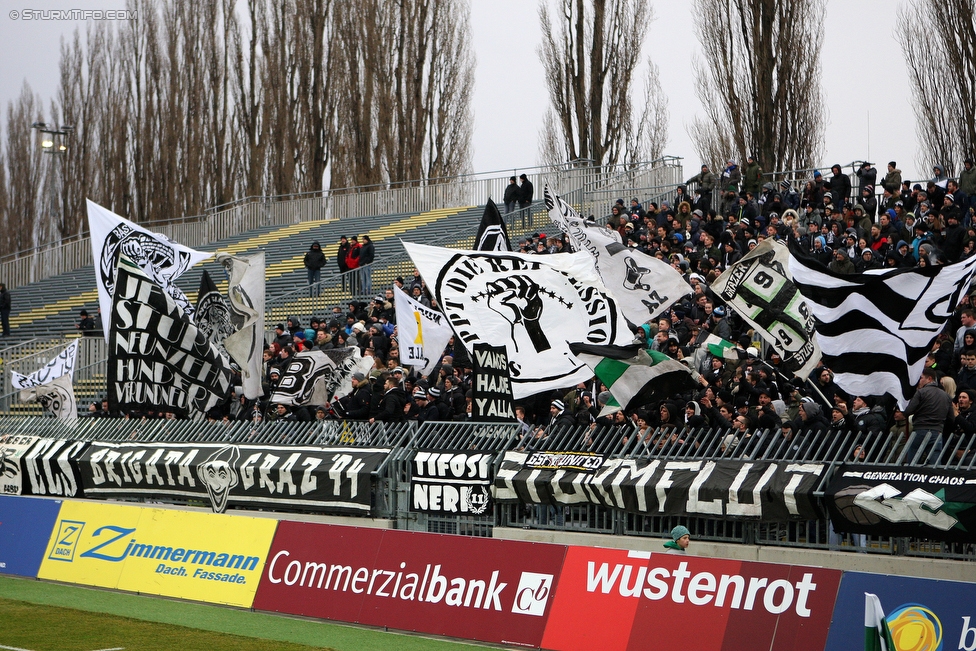 Mattersburg - Sturm Graz
Oesterreichische Fussball Bundesliga, 21. Runde, SV Mattersburg - SK Sturm Graz, Pappelstadion Mattersburg, 03.02.2018. 

Foto zeigt Fans von Sturm
