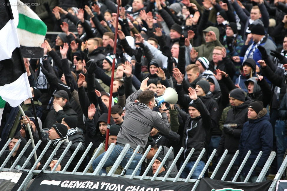 Mattersburg - Sturm Graz
Oesterreichische Fussball Bundesliga, 21. Runde, SV Mattersburg - SK Sturm Graz, Pappelstadion Mattersburg, 03.02.2018. 

Foto zeigt Fans von Sturm
