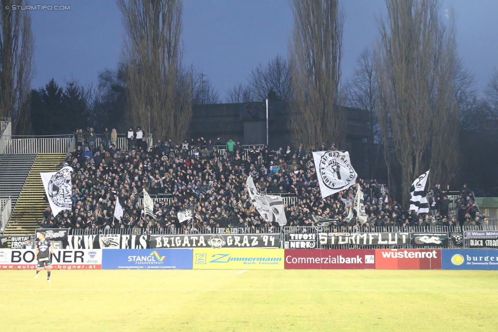 Mattersburg - Sturm Graz
Oesterreichische Fussball Bundesliga, 21. Runde, SV Mattersburg - SK Sturm Graz, Pappelstadion Mattersburg, 03.02.2018. 

Foto zeigt Fans von Sturm
