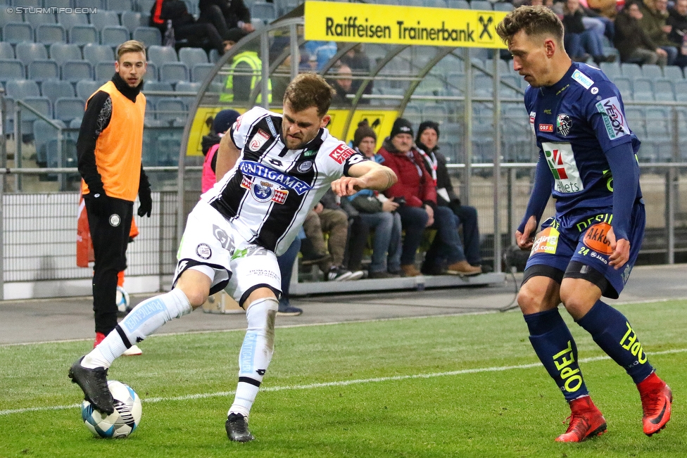 Sturm Graz - Wolfsberg
Oesterreichische Fussball Bundesliga, 22. Runde, SK Sturm Graz - Wolfsberger AC, Stadion Liebenau Graz, 10.02.2018. 

Foto zeigt Philipp Huspek (Sturm)
