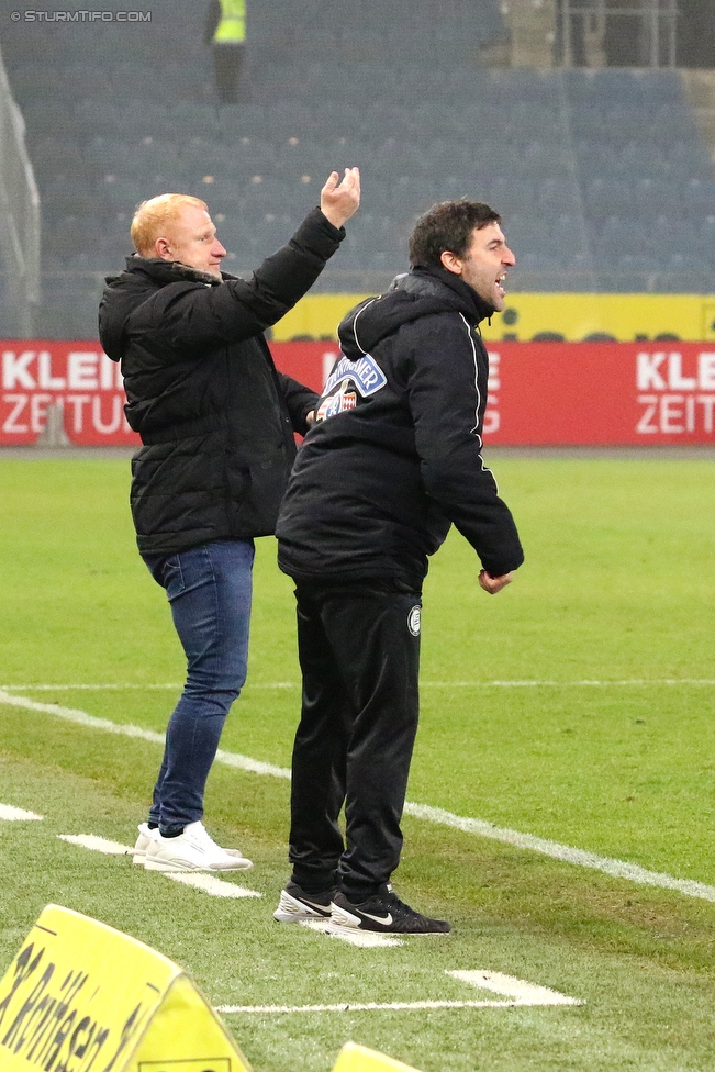 Sturm Graz - Wolfsberg
Oesterreichische Fussball Bundesliga, 22. Runde, SK Sturm Graz - Wolfsberger AC, Stadion Liebenau Graz, 10.02.2018. 

Foto zeigt Heiko Vogel (Cheftrainer Sturm) und Joachim Standfest (Co-Trainer Sturm)
