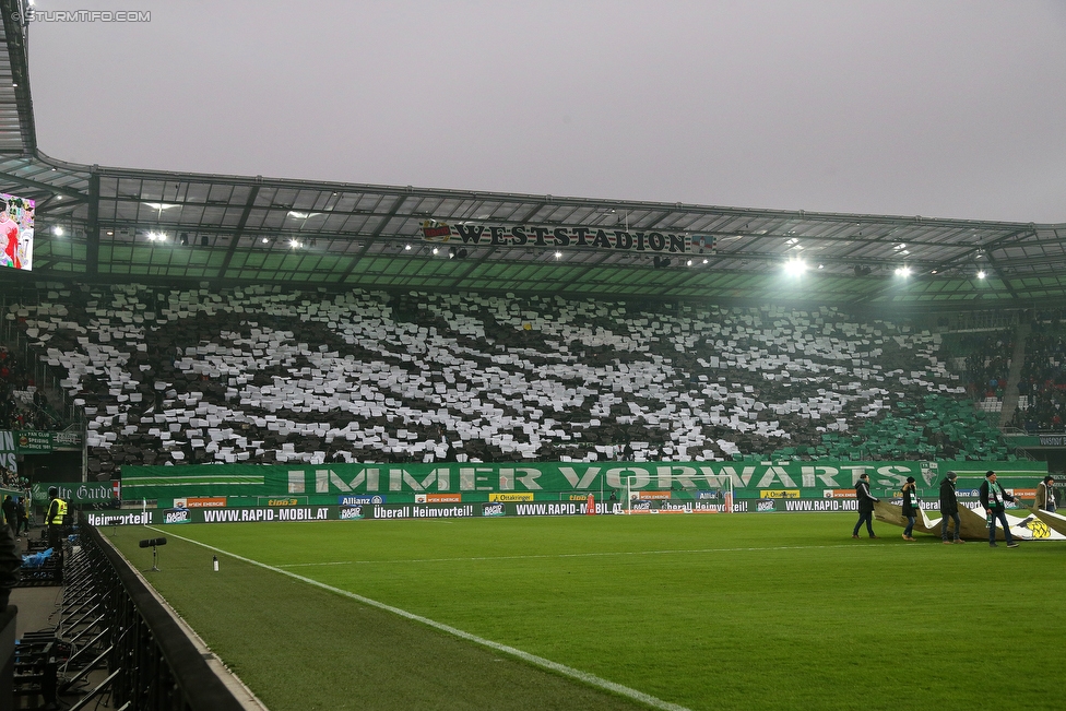 Rapid Wien - Sturm Graz
Oesterreichische Fussball Bundesliga, 231. Runde, SK Rapid Wien - SK Sturm Graz, Weststadion Wien, 17.02.2018. 

Foto zeigt Fans von Rapid mit einer Choreografie
