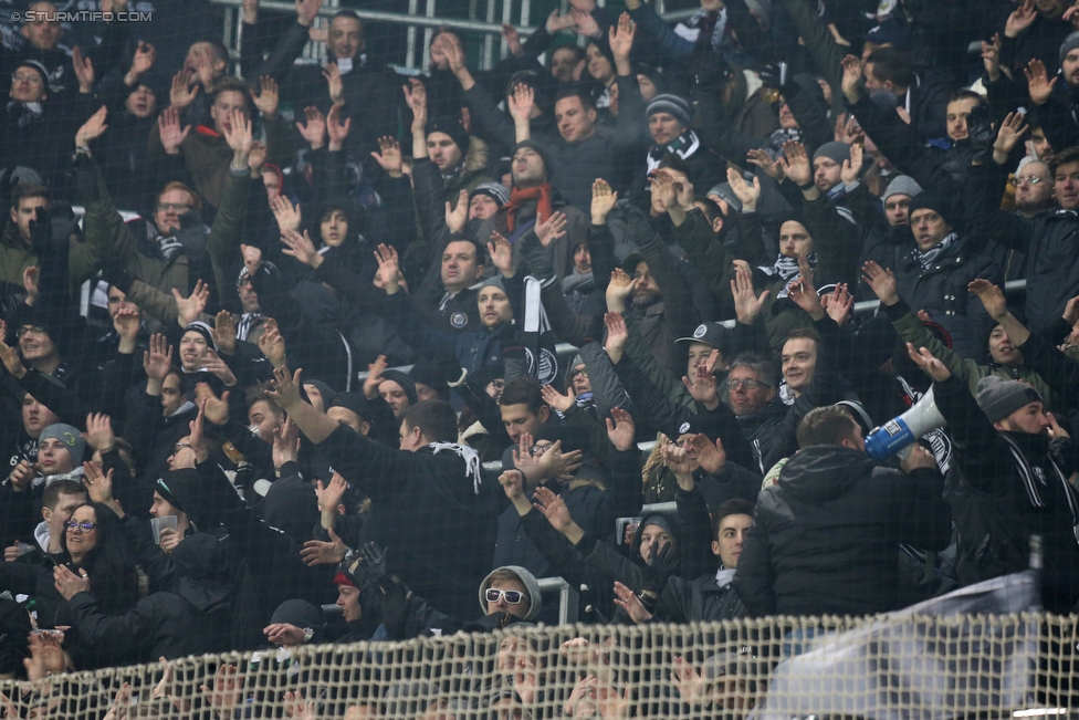 Rapid Wien - Sturm Graz
Oesterreichische Fussball Bundesliga, 23. Runde, SK Rapid Wien - SK Sturm Graz, Weststadion Wien, 17.02.2018. 

Foto zeigt Fans von Sturm 
