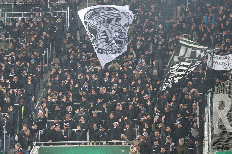 Rapid Wien - Sturm Graz
Oesterreichische Fussball Bundesliga, 23. Runde, SK Rapid Wien - SK Sturm Graz, Weststadion Wien, 17.02.2018. 

Foto zeigt Fans von Sturm 
