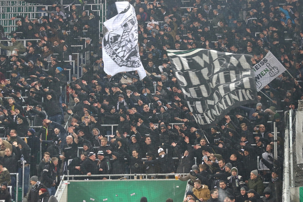 Rapid Wien - Sturm Graz
Oesterreichische Fussball Bundesliga, 23. Runde, SK Rapid Wien - SK Sturm Graz, Weststadion Wien, 17.02.2018. 

Foto zeigt Fans von Sturm 
