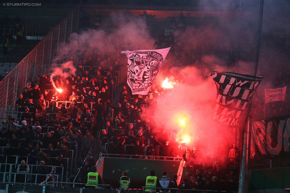 Rapid Wien - Sturm Graz
Oesterreichische Fussball Bundesliga, 23. Runde, SK Rapid Wien - SK Sturm Graz, Weststadion Wien, 17.02.2018. 

Foto zeigt Fans von Sturm 
