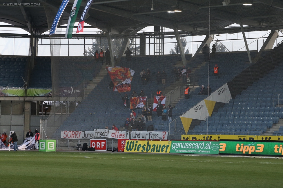 Sturm Graz - Salzburg
Oesterreichische Fussball Bundesliga, 24. Runde, SK Sturm Graz - FC RB Salzburg, Stadion Liebenau Graz, 25.02.2018. 

Foto zeigt Fans von RB Salzburg
