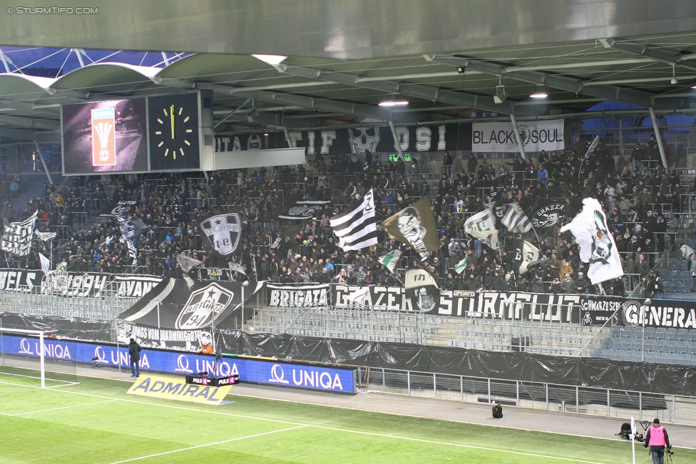 Sturm Graz - Wimpassing
OEFB Cup, Viertelfinale, SK Sturm Graz - SV Wimpassing, Stadion Liebenau Graz, 28.02.2018. 

Foto zeigt Fans von Sturm
