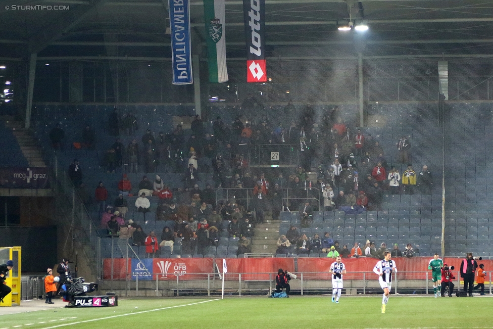 Sturm Graz - Wimpassing
OEFB Cup, Viertelfinale, SK Sturm Graz - SV Wimpassing, Stadion Liebenau Graz, 28.02.2018. 

Foto zeigt Fans von Wimpassing
