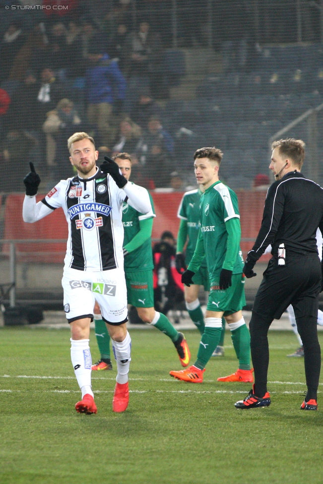 Sturm Graz - Wimpassing
OEFB Cup, Viertelfinale, SK Sturm Graz - SV Wimpassing, Stadion Liebenau Graz, 28.02.2018. 

Foto zeigt Peter Zulj (Sturm)
Schlüsselwörter: torjubel