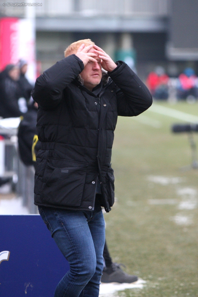 LASK - Sturm Graz
Oesterreichische Fussball Bundesliga, 25. Runde, LASK - SK Sturm Graz, Waldstadion Pasching, 03.03.2018. 

Foto zeigt Heiko Vogel (Cheftrainer Sturm)
Schlüsselwörter: enttaeuschung