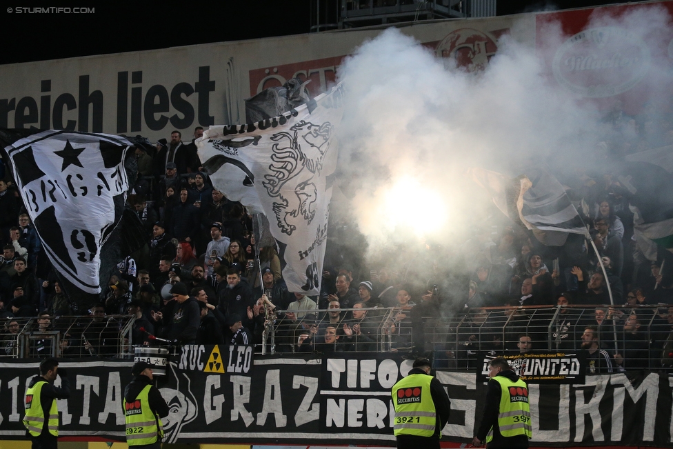 Admira Wacker - Sturm Graz
Oesterreichische Fussball Bundesliga, 26. Runde, FC Admira Wacker Moedling - SK Sturm Graz, Stadion Suedstadt Maria Enzersdorf, 10.03.2018. 

Foto zeigt Fans von Sturm
