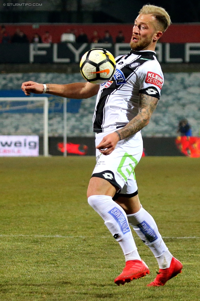 Admira Wacker - Sturm Graz
Oesterreichische Fussball Bundesliga, 26. Runde, FC Admira Wacker Moedling - SK Sturm Graz, Stadion Suedstadt Maria Enzersdorf, 10.03.2018. 

Foto zeigt Peter Zulj (Sturm)
