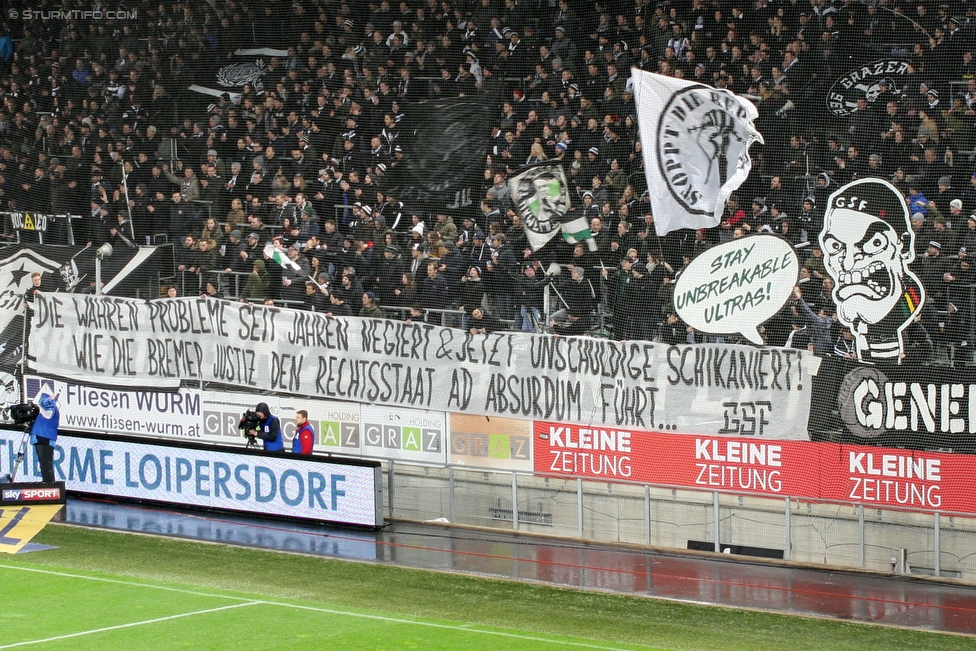 Sturm Graz - Altach
Oesterreichische Fussball Bundesliga, 27. Runde, SK Sturm Graz - SCR Altach, Stadion Liebenau Graz, 17.03.2018. 

Foto zeigt Fans von Sturm
