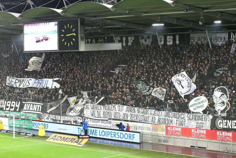 Sturm Graz - Altach
Oesterreichische Fussball Bundesliga, 27. Runde, SK Sturm Graz - SCR Altach, Stadion Liebenau Graz, 17.03.2018. 

Foto zeigt Fans von Sturm
