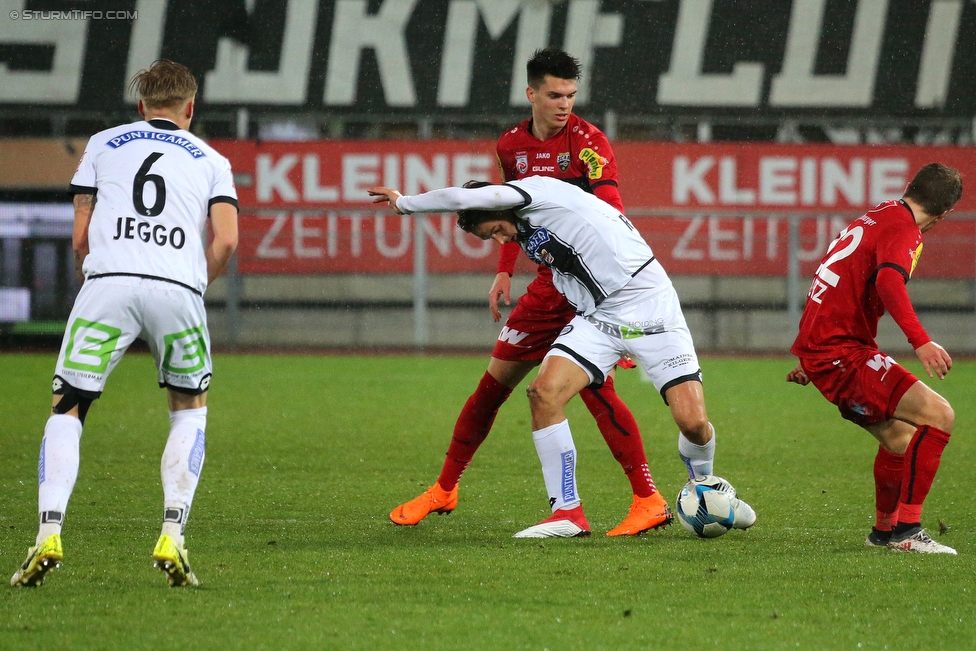 Sturm Graz - Altach
Oesterreichische Fussball Bundesliga, 27. Runde, SK Sturm Graz - SCR Altach, Stadion Liebenau Graz, 17.03.2018. 

Foto zeigt James Jeggo (Sturm) und Thorsten Roecher (Sturm)
