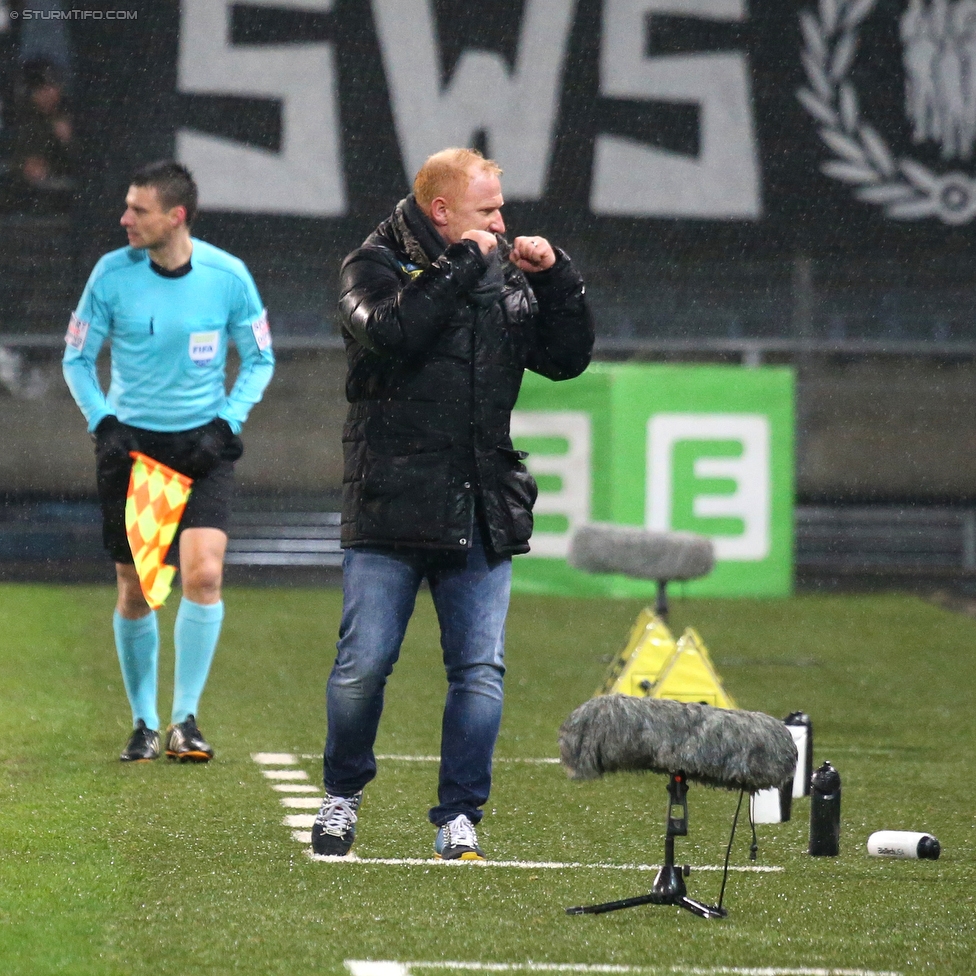 Sturm Graz - Altach
Oesterreichische Fussball Bundesliga, 27. Runde, SK Sturm Graz - SCR Altach, Stadion Liebenau Graz, 17.03.2018. 

Foto zeigt Heiko Vogel (Cheftrainer Sturm)
Schlüsselwörter: jubel