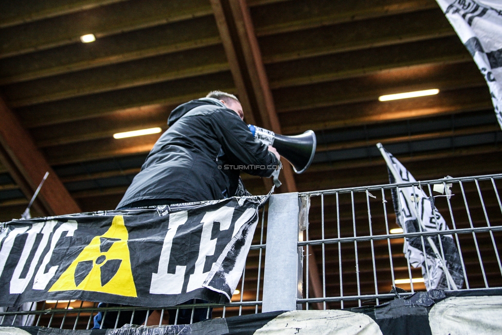 St. Poelten - Sturm Graz
Oesterreichische Fussball Bundesliga, 28. Runde, SKN St. Poelten - SK Sturm Graz, Arena St. Poelten, 31.03.2018. 

Foto zeigt Fans von Sturm
