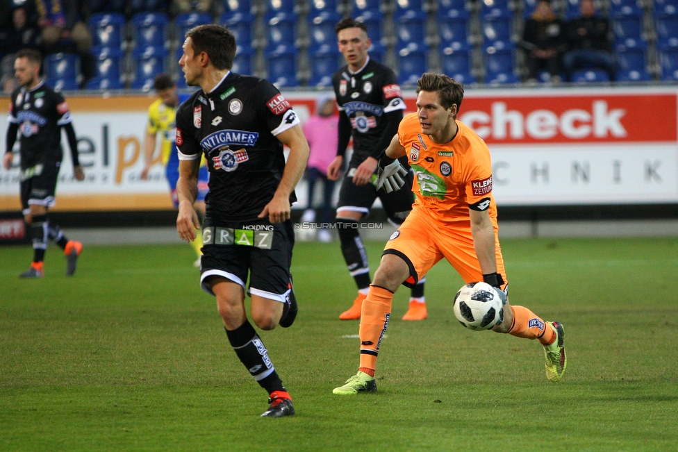 St. Poelten - Sturm Graz
Oesterreichische Fussball Bundesliga, 28. Runde, SKN St. Poelten - SK Sturm Graz, Arena St. Poelten, 31.03.2018. 

Foto zeigt Joerg Siebenhandl (Sturm)
