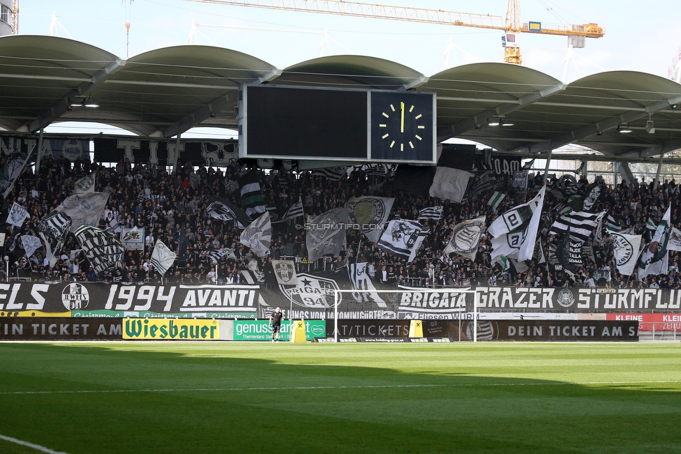 Sturm Graz - Austria Wien
Oesterreichische Fussball Bundesliga, 29. Runde, SK Sturm Graz - FK Austria Wien, Stadion Liebenau Graz, 07.04.2018. 

Foto zeigt Fans von Sturm mit einer Choreografie
