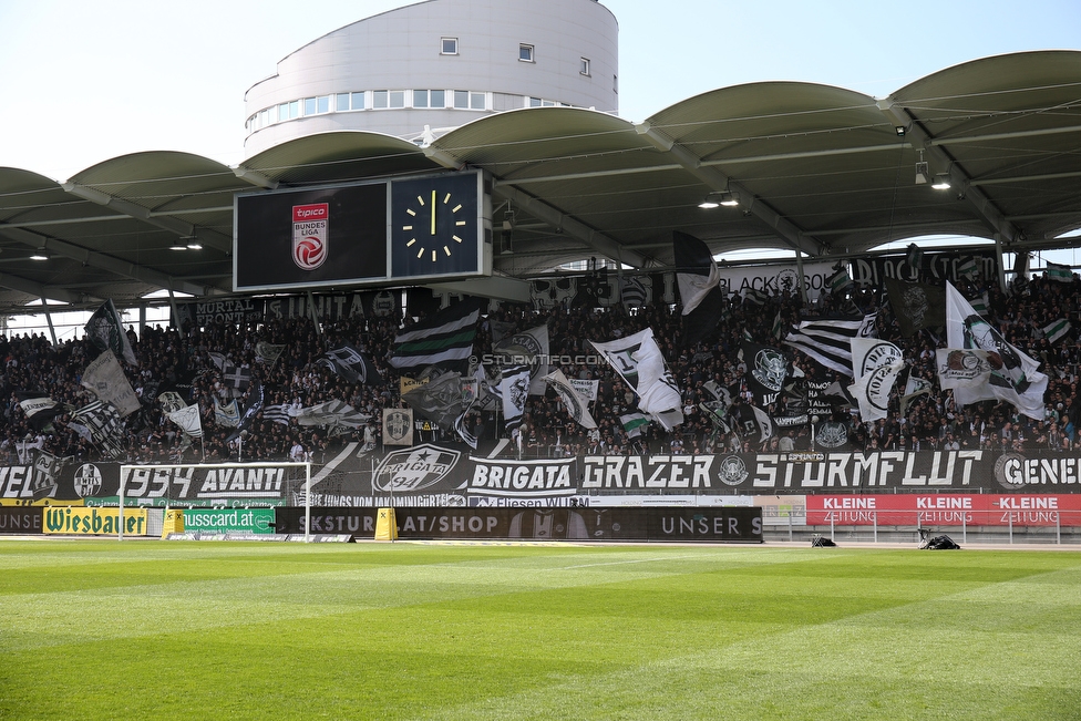 Sturm Graz - Austria Wien
Oesterreichische Fussball Bundesliga, 29. Runde, SK Sturm Graz - FK Austria Wien, Stadion Liebenau Graz, 07.04.2018. 

Foto zeigt Fans von Sturm mit einer Choreografie
