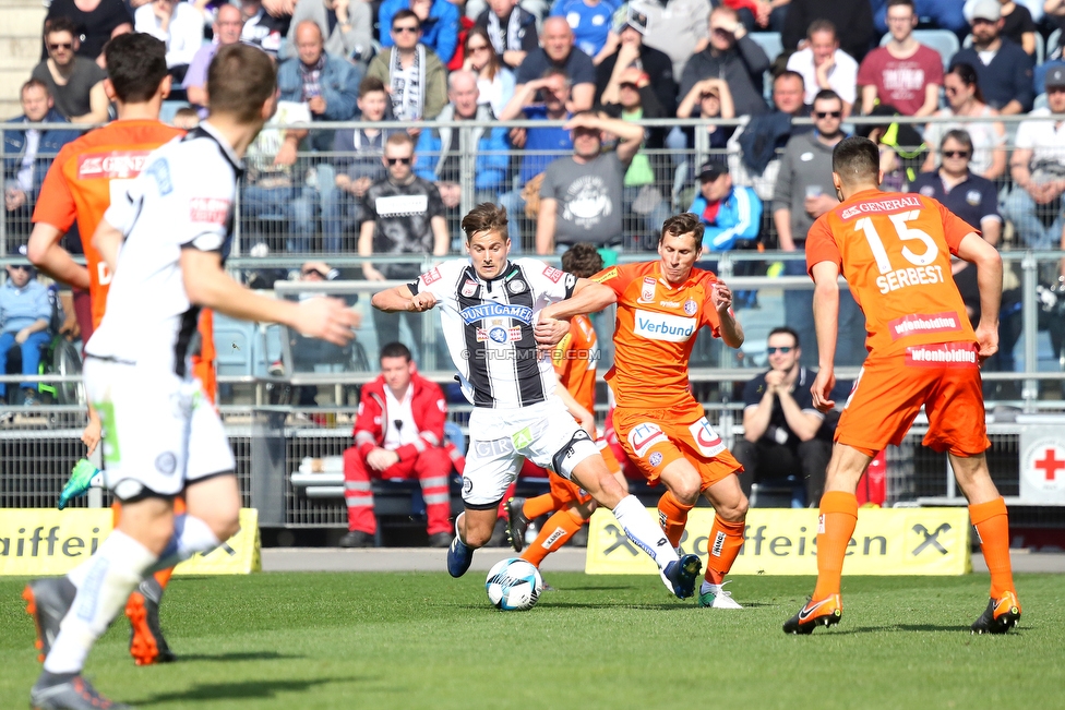 Sturm Graz - Austria Wien
Oesterreichische Fussball Bundesliga, 29. Runde, SK Sturm Graz - FK Austria Wien, Stadion Liebenau Graz, 07.04.2018. 

Foto zeigt Thorsten Roecher (Sturm)
