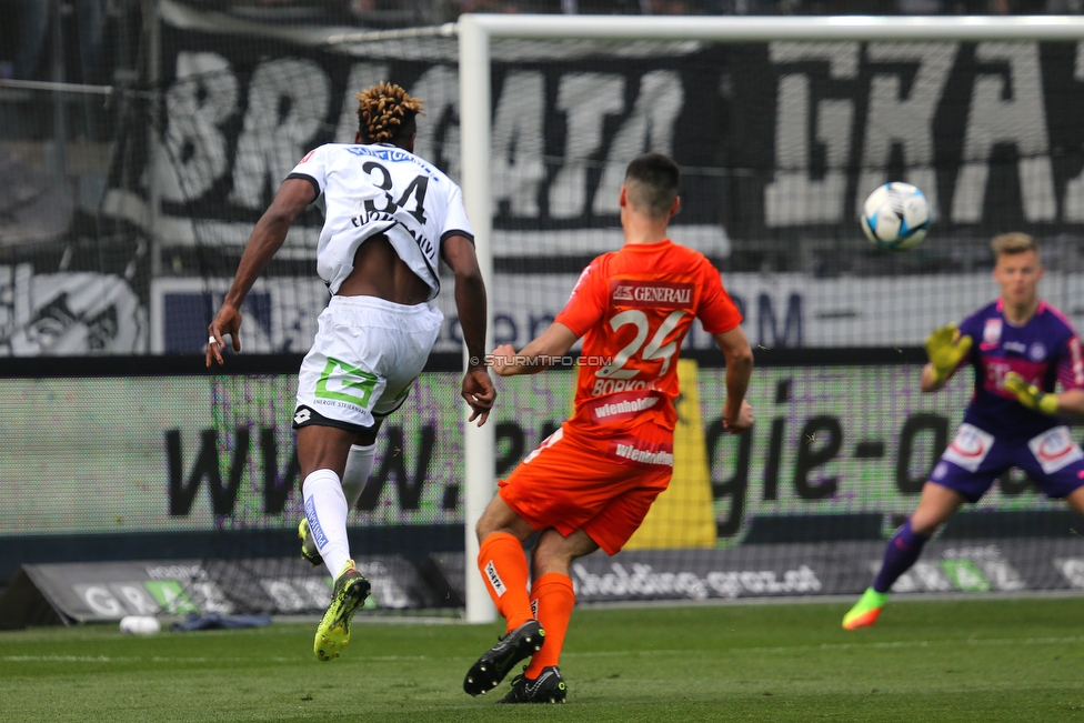 Sturm Graz - Austria Wien
Oesterreichische Fussball Bundesliga, 29. Runde, SK Sturm Graz - FK Austria Wien, Stadion Liebenau Graz, 07.04.2018. 

Foto zeigt Bright Edomwonyi (Sturm) und Alexandar Borkovic (Austria)
